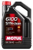 Моторное масло MOTUL 6100 Syn-clean 5W-40, 5 литров 5W40 (854251 / 107943)