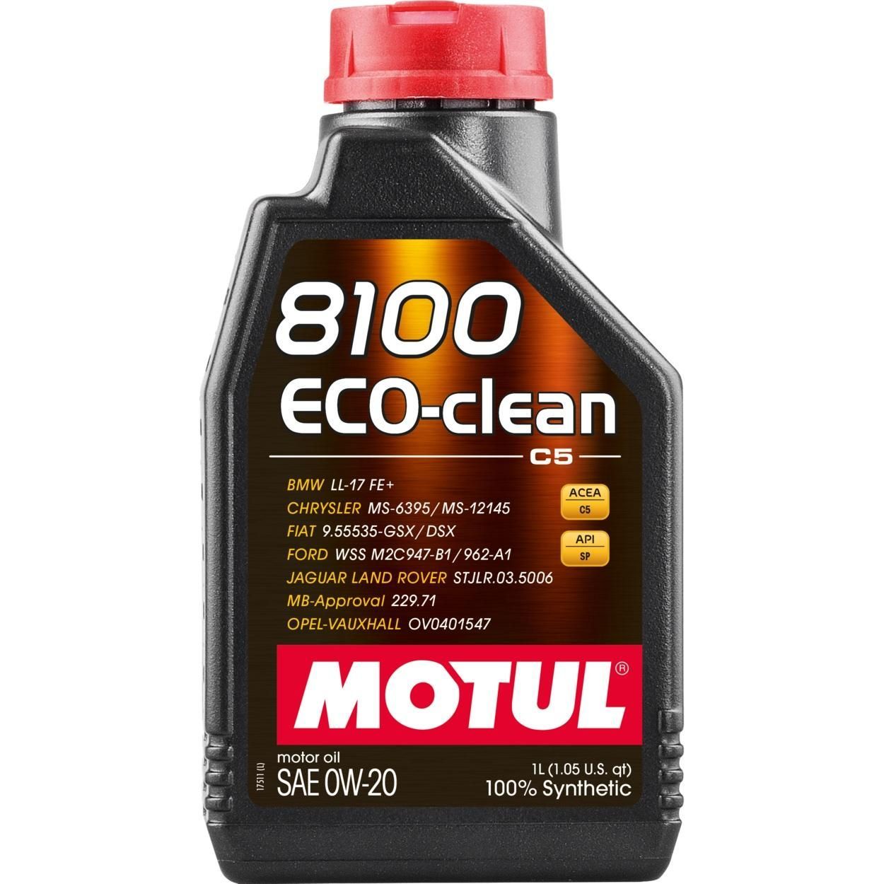Моторное масло MOTUL 8100 Eco-Clean 0W-20, 1 литр 0W20 (868111 / 108813)