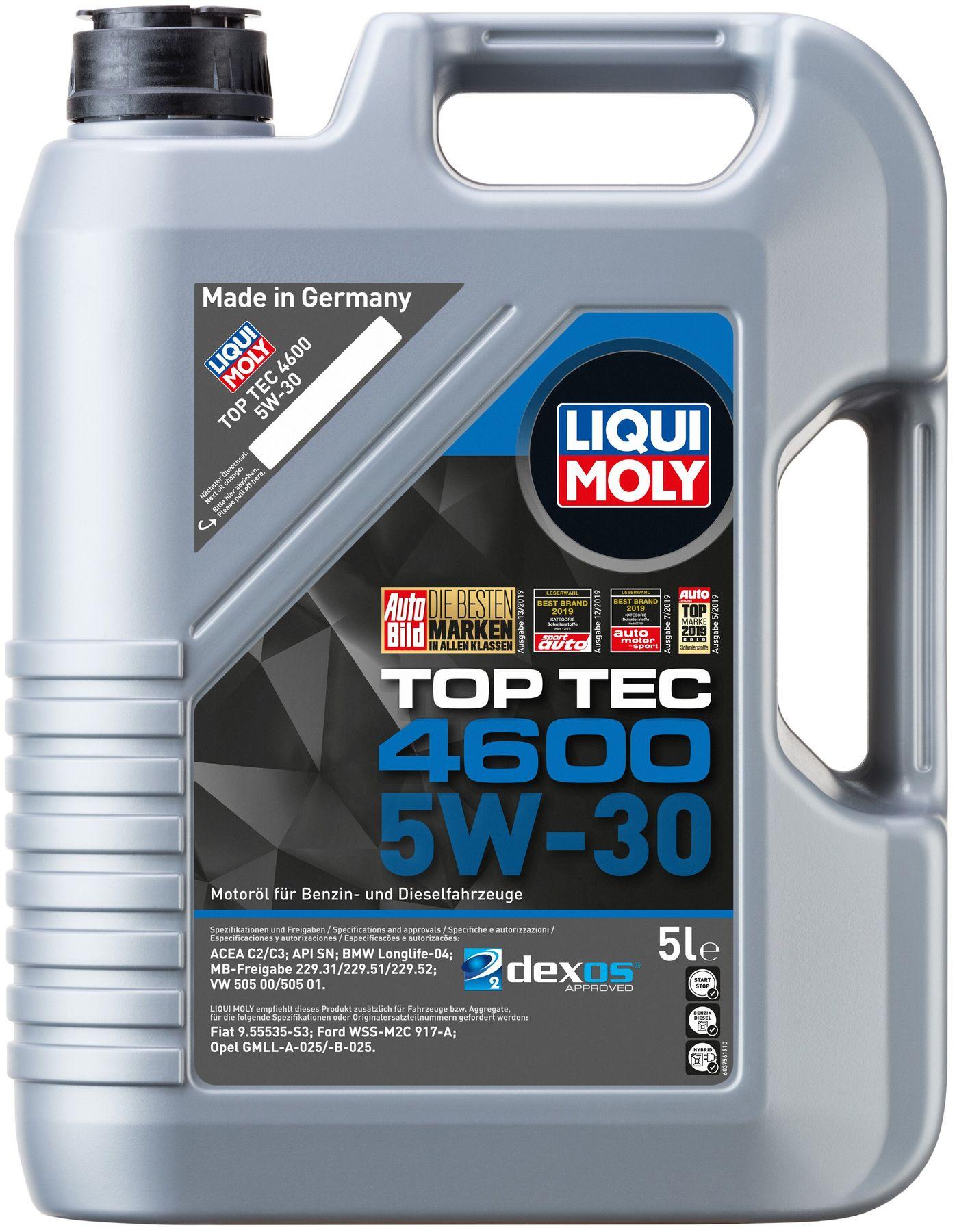 Моторное масло Liqui Moly Top Tec 4600 5W-30, 5 литров (8033)