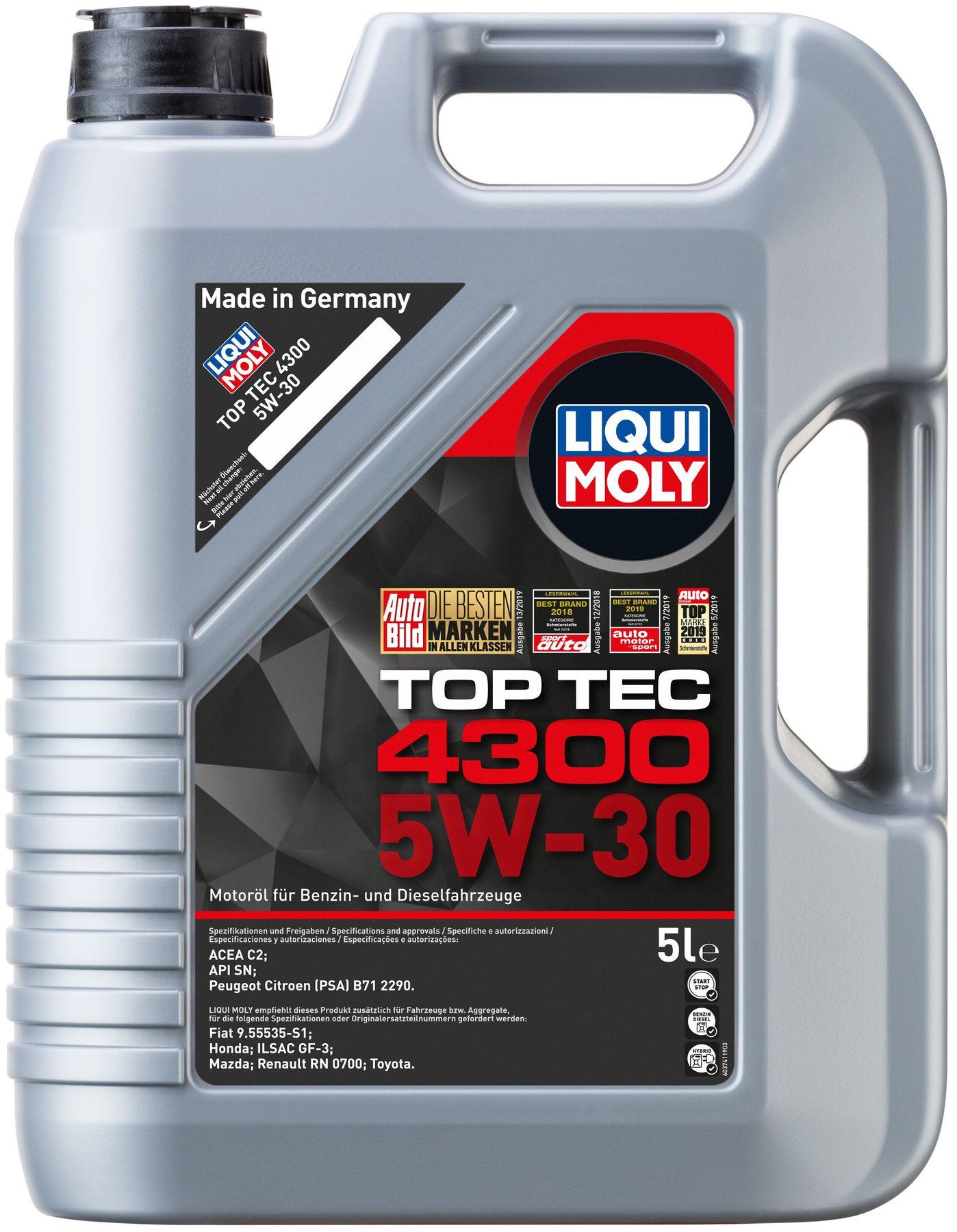 Моторное масло Liqui Moly Top Tec 4300 5W-30, 5 литров (8031)