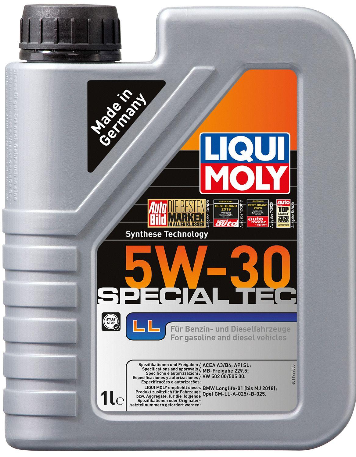 Моторное масло Liqui Moly Special Tec LL / OPEL 5W-30, 1 литр (8054)