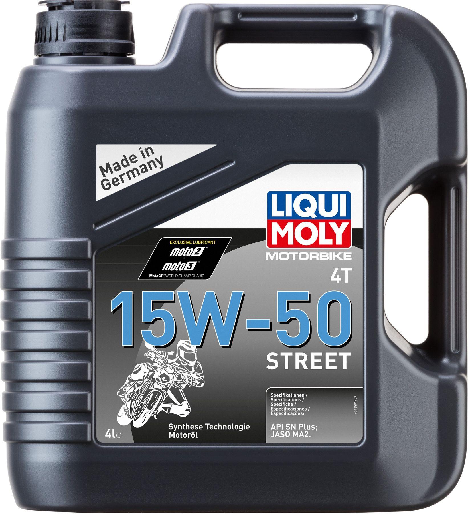 Моторное масло Liqui Moly Motorbike 4T 15W-50 Street, 4 литра (1689)