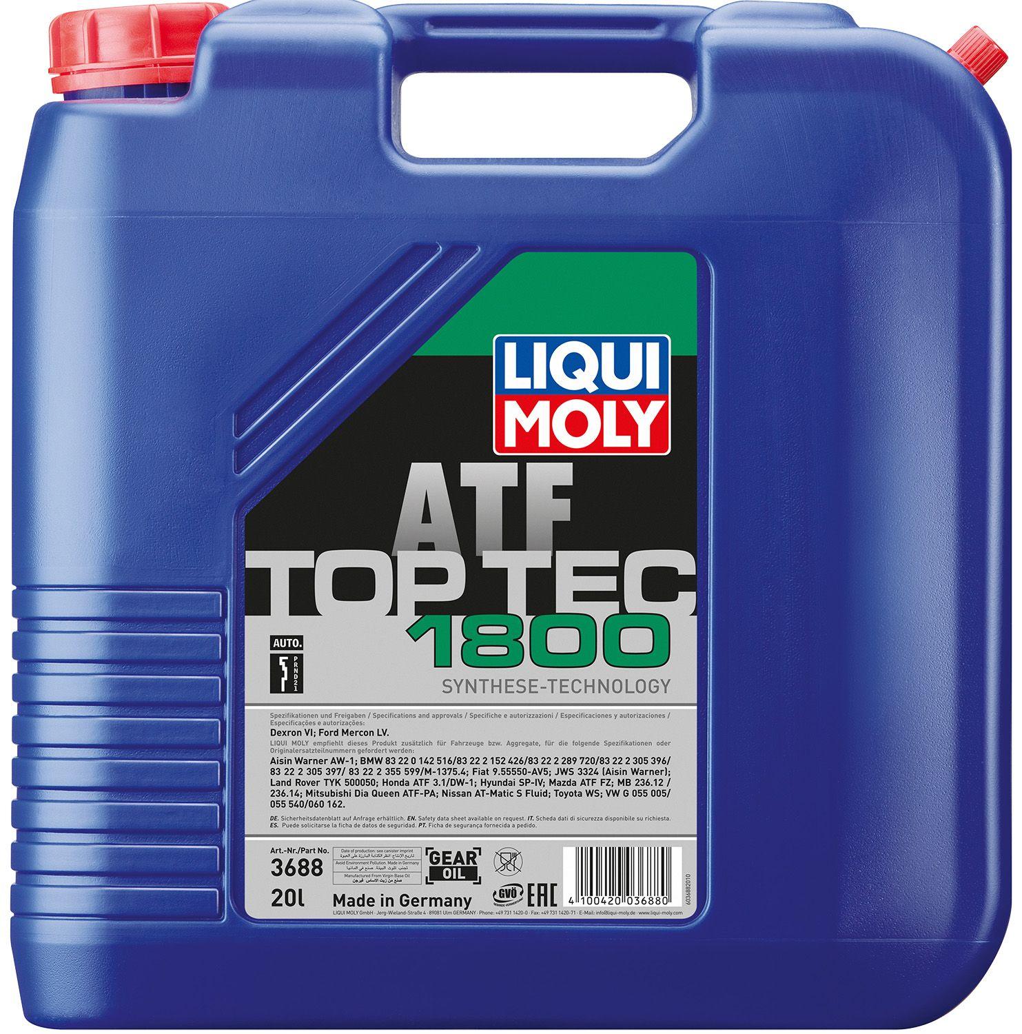 Трансмиссионное масло Liqui Moly Top Tec ATF 1800, 20 литров (3688)